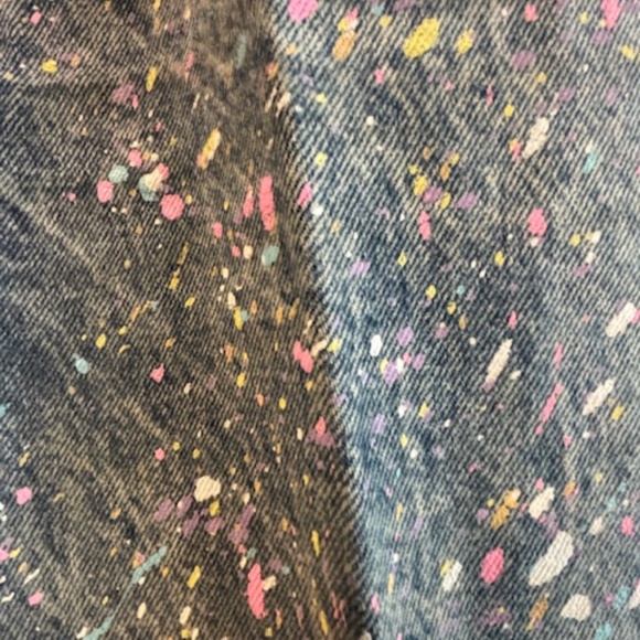 No Excuses Paint sprayed jeans -SZ 9/10- acid washed - Picture 2 of 4